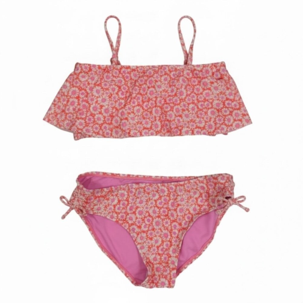 Raisins Girls Floral Pink & White Two-Piece Bikini Swimsuit Size 16